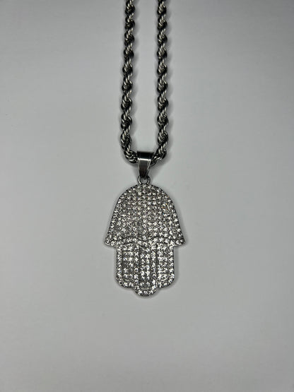 HAMSA HAND CHAIN - SILVER