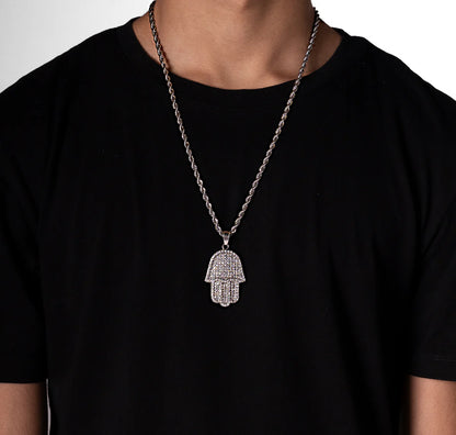 HAMSA HAND CHAIN - SILVER